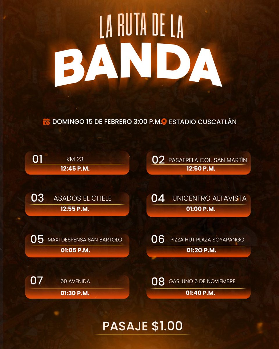 Por si quieres acompañar a Club Deportivo Águila te dejamos la Ruta.