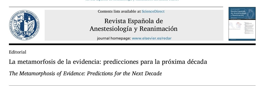 Revista Española de Anestesiología y Reanimación tweet media
