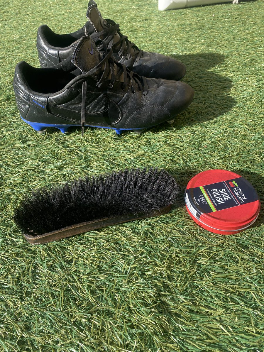 End of an era for Bruce today! Been buffing my boots for 34 years 👴🏻 straight shootout between the brush and my head for what’s got less hair left on it 😫