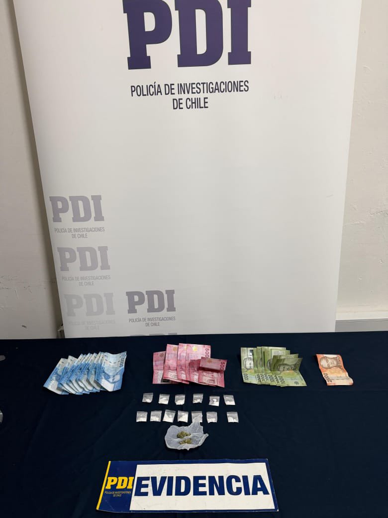 Detectives de la Brigada de Investigación Criminal Traiguén detuvieron a un imputado por microtráfico que operaba bajo la fachada de venta de flores. Se incautó droga y dinero en efectivo