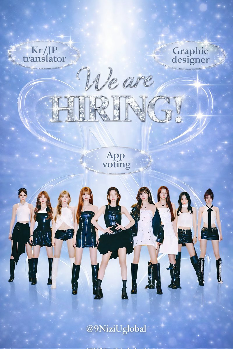 📣 NIZIU GLOBAL RECRUITMENT

We are looking for more WithU to our team! If you are interested, please fill out the form below.

- Kr/JP translator 
- Graphic designer
- App voting

🔗docs.google.com/forms/d/e/1FAI…

Don't hesitate to apply and DM us if you have questions!