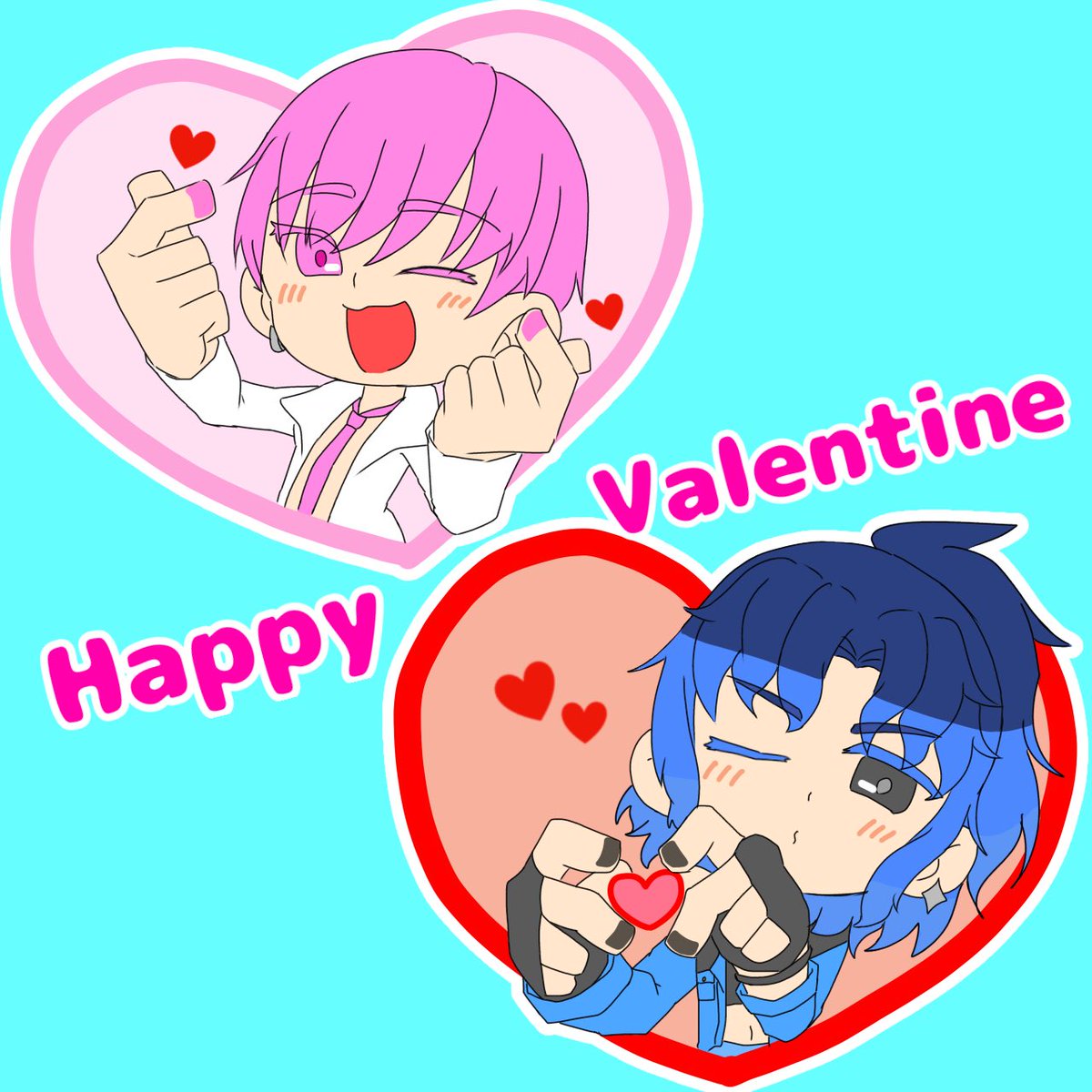 素材お借りしました〜❤🍫🎁
🩷ジウンと🐺ジェイク