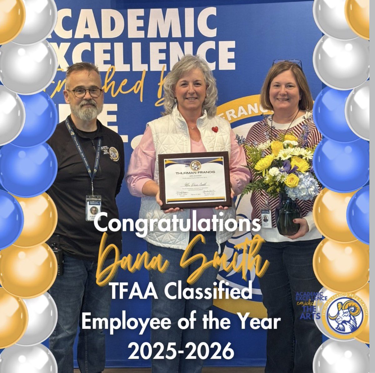 mrsjgehrke's tweet image. Seriously the BEST bookkeeper and just an all-around wonderful person!  Congratulations to Mrs. Dana Smith, our TFAA Classified Employee of the Year!! 💙💛 #theHeARTofExcellence @DrMarkJGonyea @TFAA_Rams
