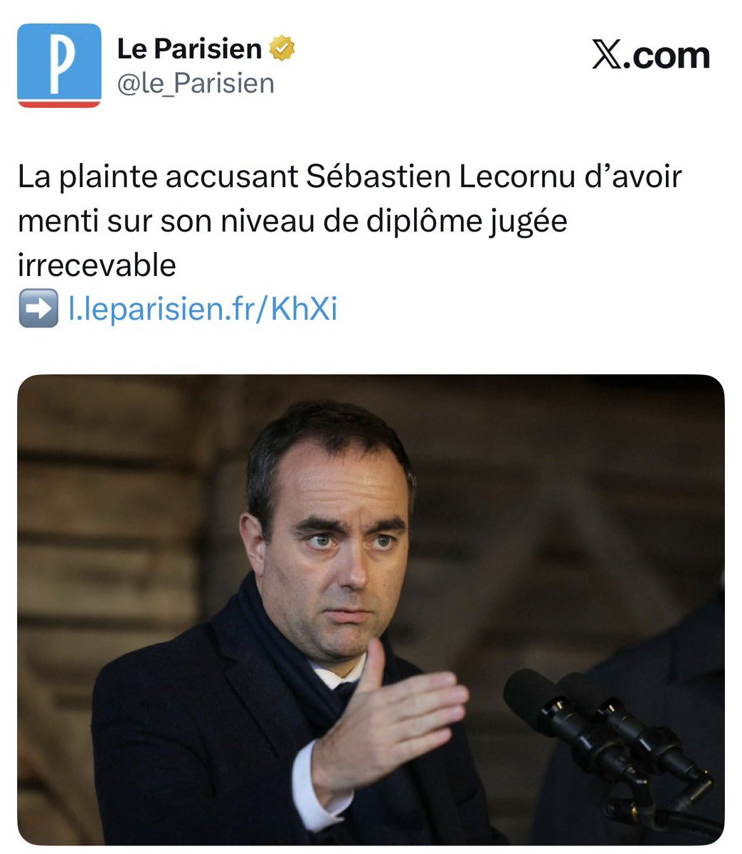 Donc à partir d'aujourd'hui vous avez le droit pour toute candidature, emploi, études, etc. de mentir sur vos dîplomes en invoquant la jurisprudence lecornu.