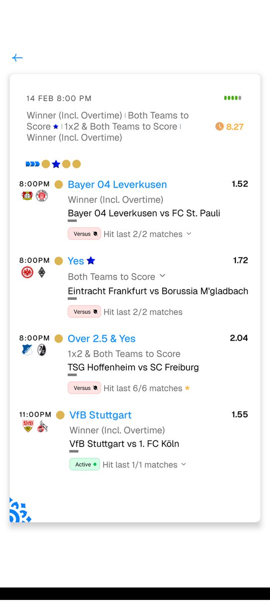 kickffapp's tweet photo. 🔥 4-Leg Multi Locked In 🔥
⚽ Bayer 04 Leverkusen win
⚽ Frankfurt vs Gladbach – BTTS ✅
⚽ Hoffenheim vs Freiburg – Over 2.5 & BTTS
⚽ VfB Stuttgart to win
High confidence picks. Smart plays. Let’s cash it 💰
📲 https://t.co/6bFYWsFIXu
#Kickff #FootballPicks #BettingTips #MultiBet #SoccerPredictions
