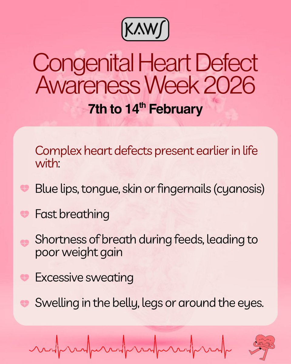 kawsurgeons_KE's tweet photo. As we commemorate International CHD Awareness day:
know the symptoms
Understand the risk factors
Seek care early💜
#CHDAwarenessWeek #CongenitalHeartDisease #ChildHealth #KAWS #Womeninsurgery https://t.co/Gf69svFJPs