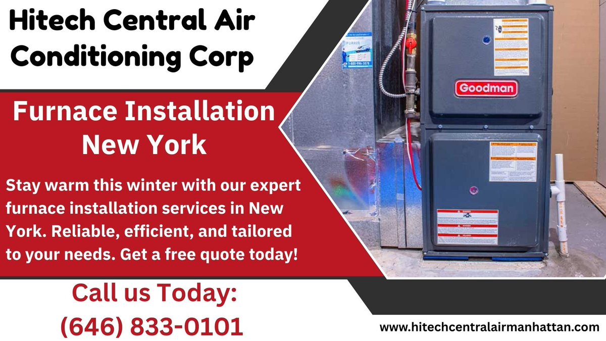 hitechaircorp's tweet image. Trusted furnace installation in NYC with modern, energy-saving equipment and professional, code-compliant service. Call us Today: (646) 833-0101 or visit: hitechcentralairmanhattan.com
#Furnace, #FurnaceRepair, #Furnacemaintenance, #FurnaceInstallation, #GasFurnaceRepair, #newyork