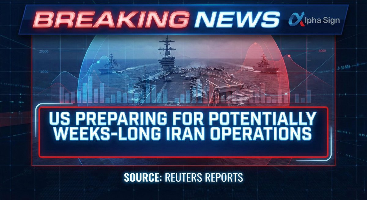 AlphaSigns5's tweet image. According to recent Reuters reports, the U.S. military is currently preparing for the possibility of sustained, weeks-long operations against Iran should President Donald Trump authorize an attack.

This planning represents a significant escalation from previous confrontations…