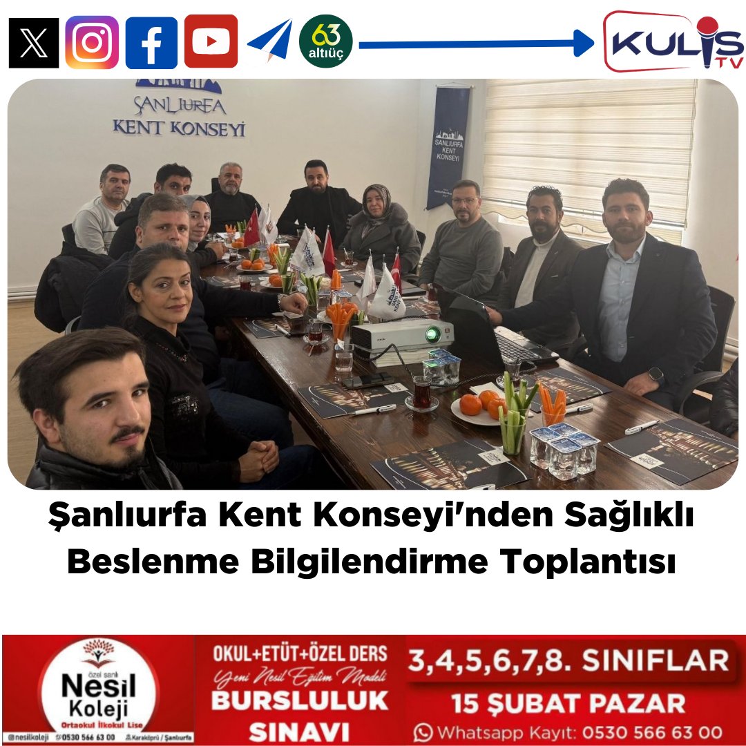 Şanlıurfa Kent Konseyi’nden Sağlıklı Beslenme Bilgilendirme Toplantısı 

Şanlıurfa Kent Konseyi tarafından toplum sağlığını desteklemek ve doğru beslenme alışkanlıkları konusunda farkındalık oluşturmak amacıyla "Sağlıklı Beslenme" konulu bilgilendirme toplantısı gerçekleştirildi.