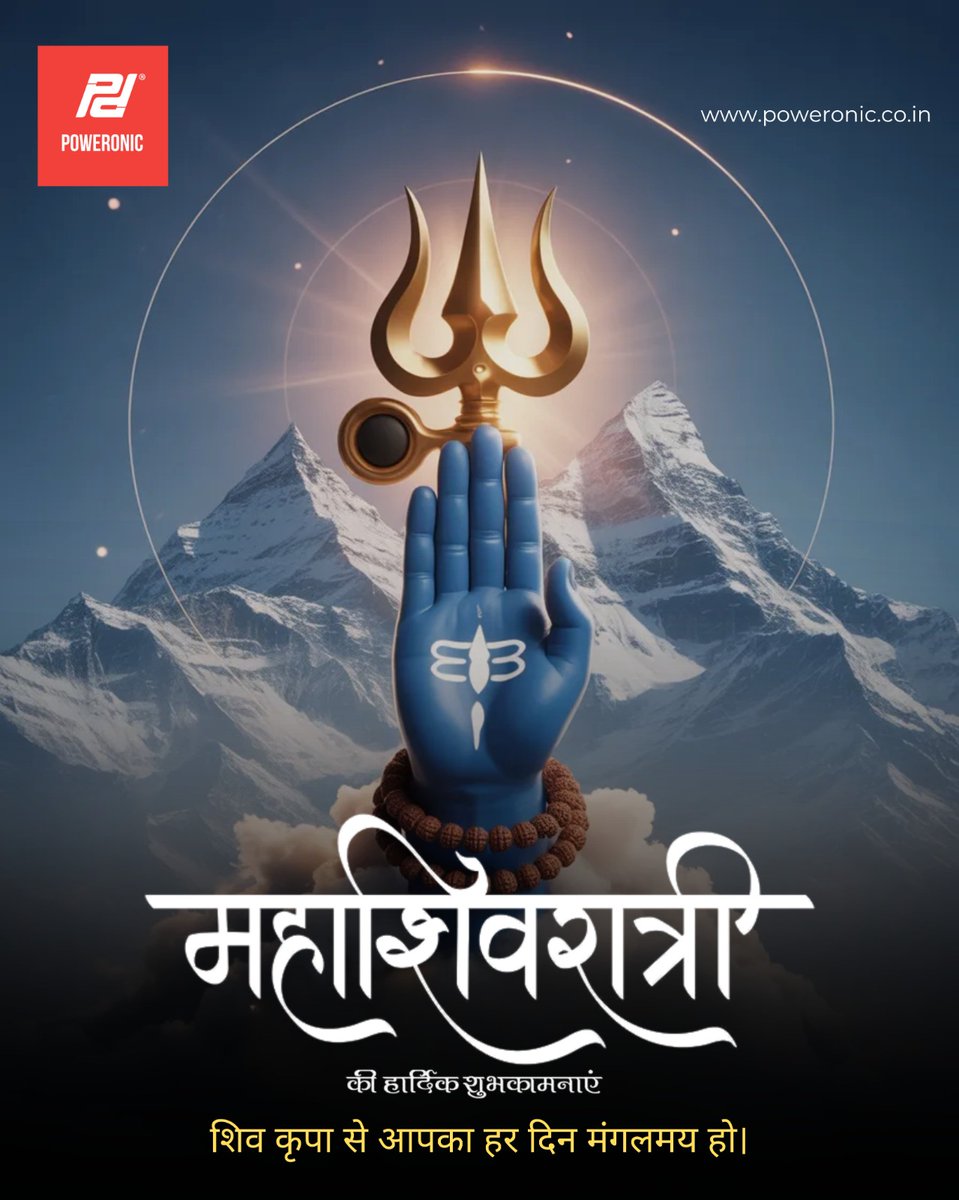 _poweronic's tweet photo. महाशिवरात्रि की हार्दिक शुभकामनाएं 🙏
भोलेनाथ की कृपा से आपके जीवन में सुख, शांति और सफलता बनी रहे।
हर हर महादेव! 🔱✨
#MahaShivratri #HarHarMahadev #LordShiva #ShivBhakti #Mahadev #ShivShakti #DivineBlessings #FestivalVibes #SpiritualVibes #Poweronic #IndianFestival https://t.co/HAsgcammFu