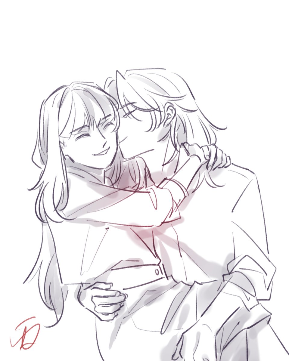 Happy Valentine's Day 🌹

Originally wanted to have Cyno present her an apple &amp; telling her she was "the apple of his eye" but couldn't get the angle right :')

#cylou
#cynilou