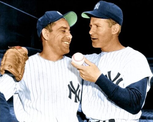 Story by Whitey Ford.....
"The White Sox came into Yankee Stadium  and I was pitching  against them.
I took my 8 warm up pitches, and they played the National  Anthem.
Up comes Louie Aparicio.
First pitch I throw to him he bunts down third, beats it out.
One pitch, man on first.