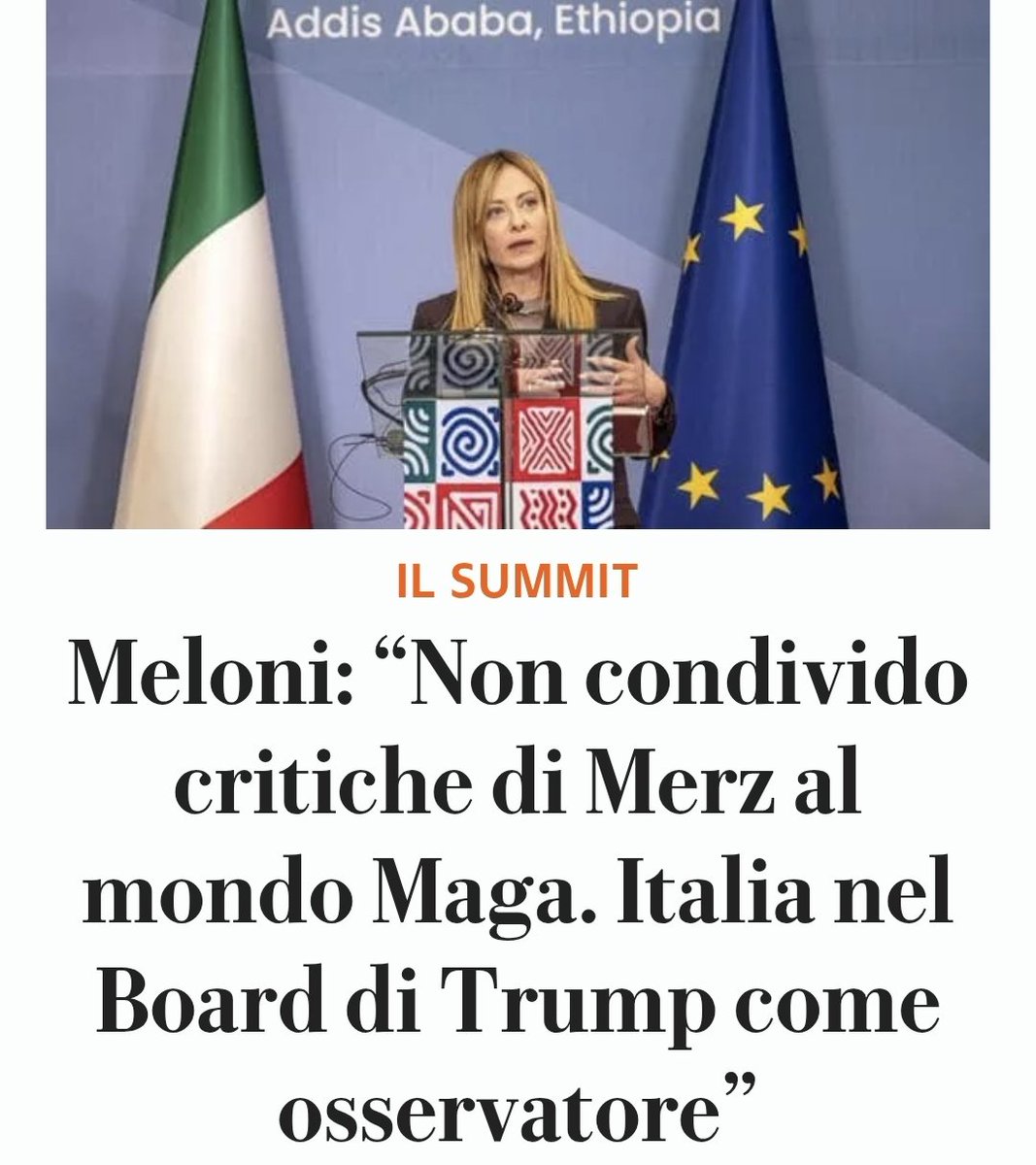 Comunque meloni vince per distacco il premio "presidente del consiglio più sottomesso a una potenza straniera della storia della repubblica".