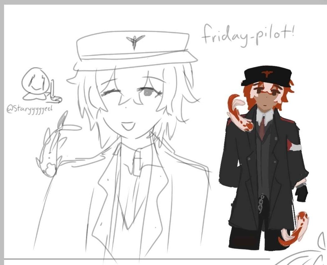 Staryyyyyeeh's tweet photo. Done, sorry the silly doodle wanted the spotlight
Koi fish guy

#friday_pilot #statesmp https://t.co/LBhWpNYyZZ