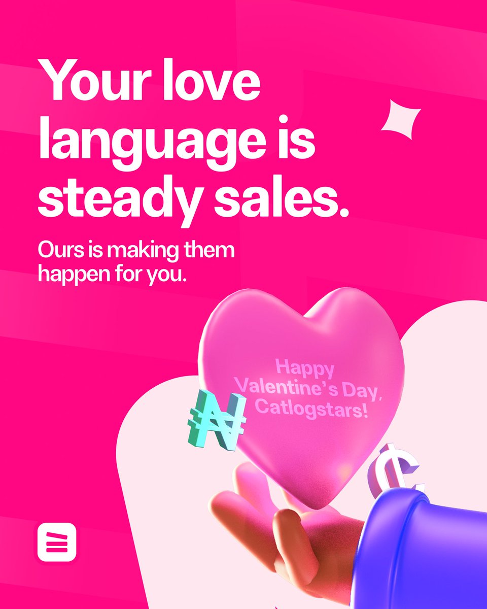 Catlog + Your business = A match made in heaven! 🥰

We love helping your business speak its favorite love language.

There'll be lots of gifts for you on the Catlog app, download to claim yours, if you haven't!

Happy Valentine’s day, Catlogstars! 💝