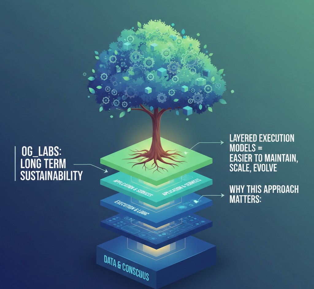 ..<a href="/0G_labs/">0G Labs (Home of Infinite AI)</a> emphasizes long term sustainability.

Projects built on layered execution models are easier to maintain, scale and evolve. 

Let’s break down why this approach matters.