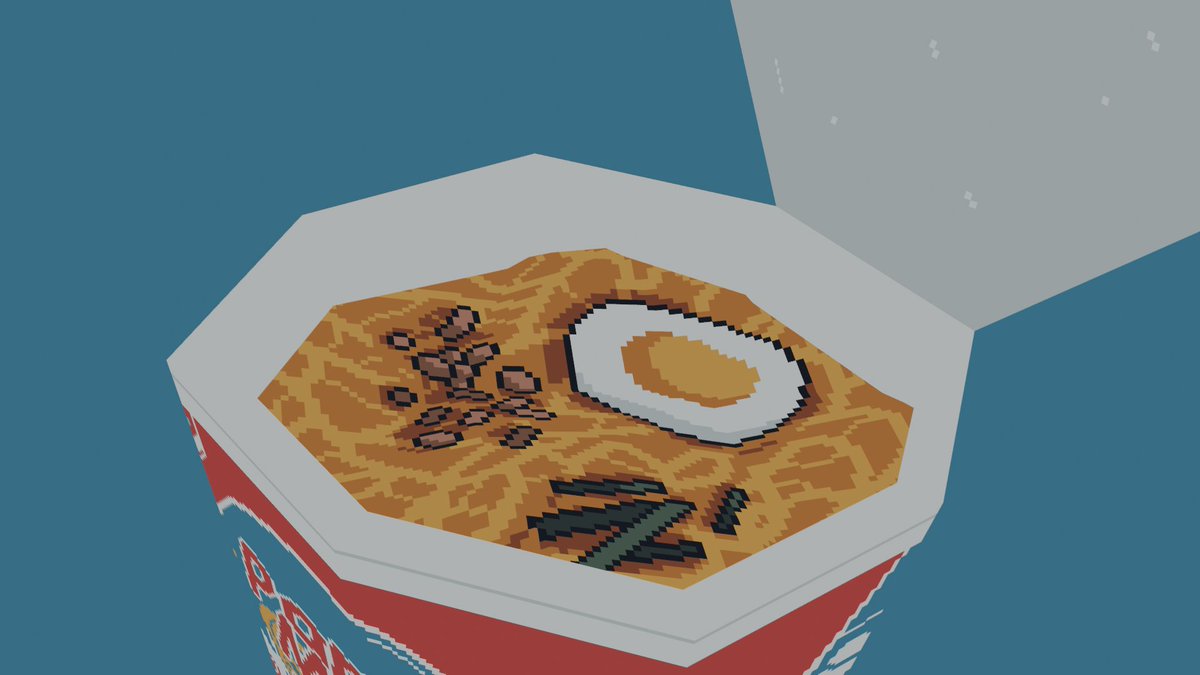 Here's some #screenshotsaturday 

I've been into 3D low poly stuff recently and learning Blender for the first time. Made this for KONON 😁✌️
#lowpoly #3d #blender #pixelart #indiedev #gamedev