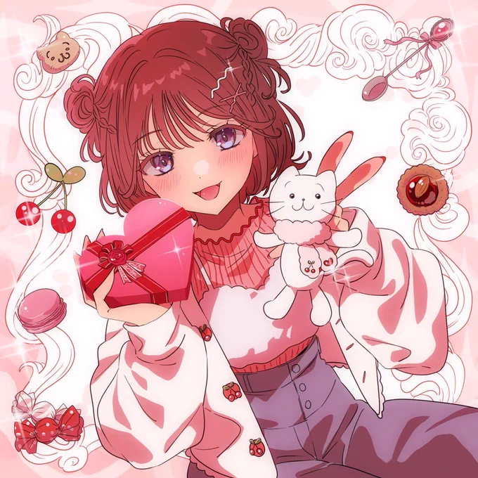 【works】 菅野真衣さん 「#マイマイルド 公開生放送in福岡」バレンタイングッズイラストを担当させていただきました! 甘々に描かせていただいてます
