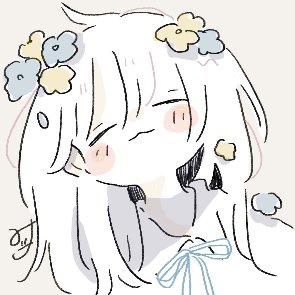 #私はこういう絵を描いています
ふわふわ楽しそうな女の子 