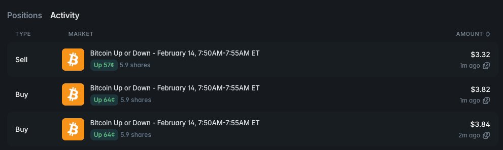 i might be missing something, buy why cant my Polymarket positions be seen sometimes for minutes?!

I buy 2 positions as you can see on the ss, and can sell only one after, maybe the other appears 2 minutes later, which is pretty bad at 5m markets lol

wtf <a href="/Polymarket/">Polymarket</a>?