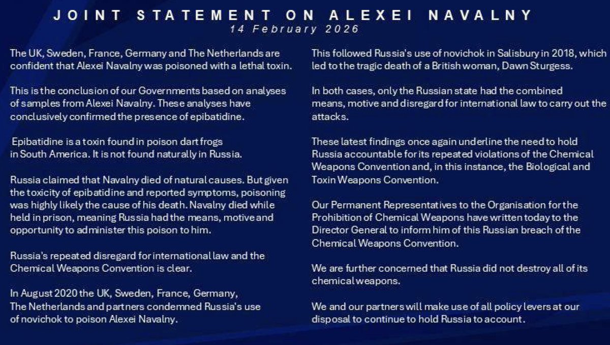 Alexei Navalny was poisoned in prison.