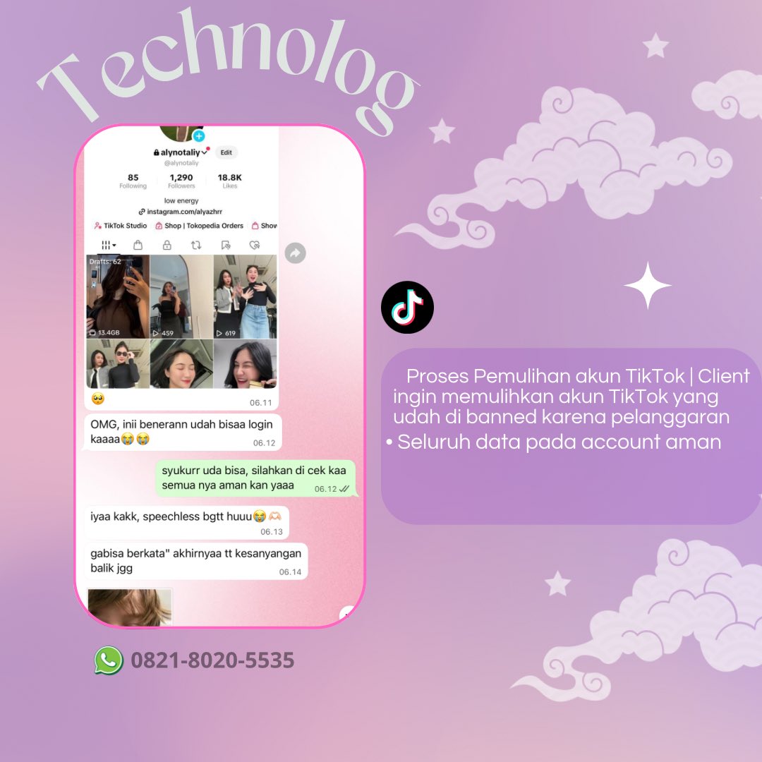 liseutte's tweet image. JASA PEMULIHAN AKUN \ UNSUS UNSUSPEND &amp;amp; HAPUS AKUN SOSMED

✅ LUPA PASWORD/KE HACK
✅ JASA SADAP WA/ LACAK LOKASI
✅ JASA HAPUS AKUN
✅ JASA HACK/PULIHKAN AKUN EMAIL,GMAIL,INSTAGRAM,TWITER, FB,TIKTOK,ALL SOSMED

fast respon, trusted
wa.me/+6282180205535
