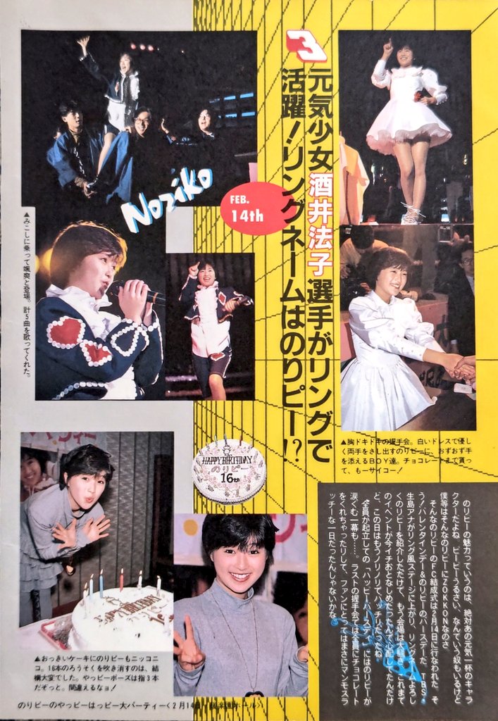 のりピーのやっピー はっピー 大パーティー 酒井法子ファンクラブ結成