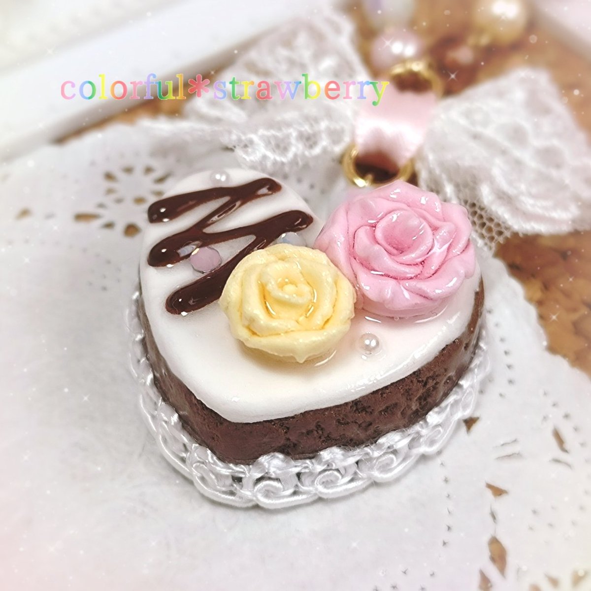 ハンドメイド ドイリー薔薇とカトレア らっちゃん TLがハートで溢れてきた #365DIYtheme ♡HAPPY VALENTINE