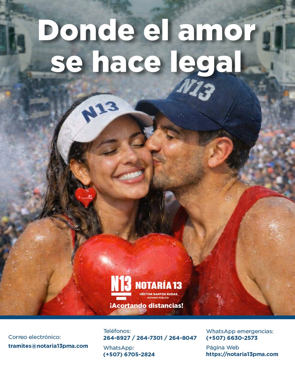 💕 Donde el amor se hace legal 💕

Carnaval y San Valentín se encuentran en una misma fecha, uniendo la alegría, el color y el amor en cada sonrisa.

Hoy celebramos los momentos que nacen en la fiesta, pero que pueden convertirse en historias para toda la vida.

Si el amor te