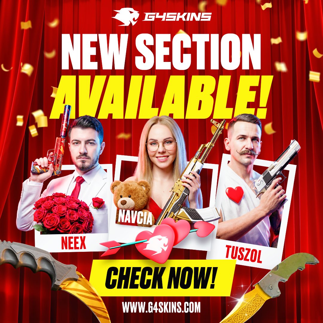 g4skinsdotcom's tweet image. 💖NEW SECTION IS LIVE!

New romantic cases are available now!

Check it out on G4Skins!❤️‍🔥

#cases #skins #g4skins #new #section #cs #cs2 #counterstrike #counterstrike2 #ValentinesDay #love