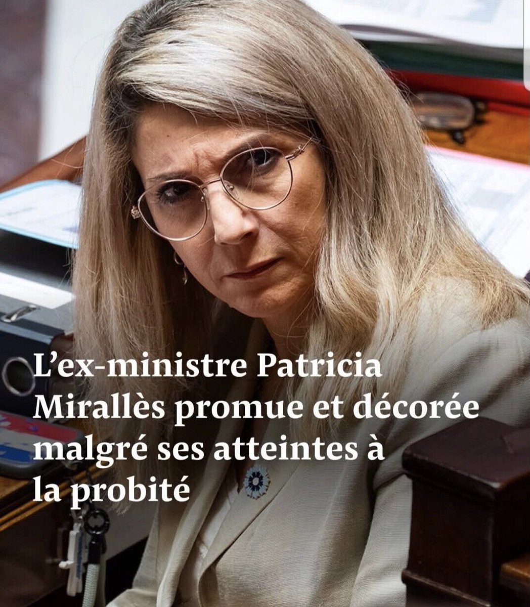 Quand tu n’as pas d’honneur tu reçois … la légion d’honneur.

Quand tu détourne l’argent, tu es promue (a la tête d’un comité inter ministériel de lutte contre la délinquance , ça ne s’invente pas).

Et tu fais liste avec un élu tout aussi corrompu à la mairie de Montpellier.