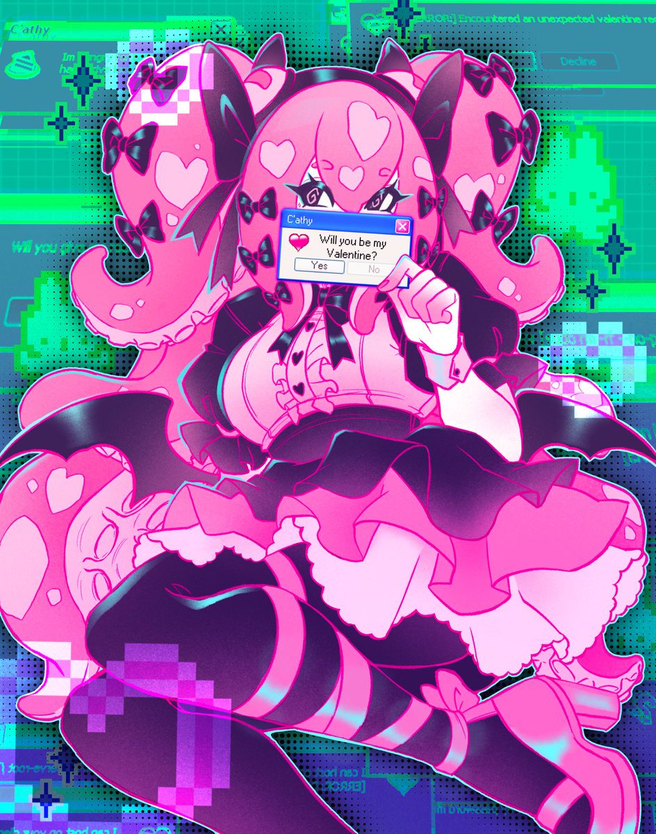 jimbledood's tweet photo. ⚠️[ERROR:] Encountered an unexpected Valentine request
[Accept]     [ ̶D̶e̶c̶l̶i̶n̶e̶]

#oc #monstergirl #characterdesign https://t.co/EwjFqi9Xef
