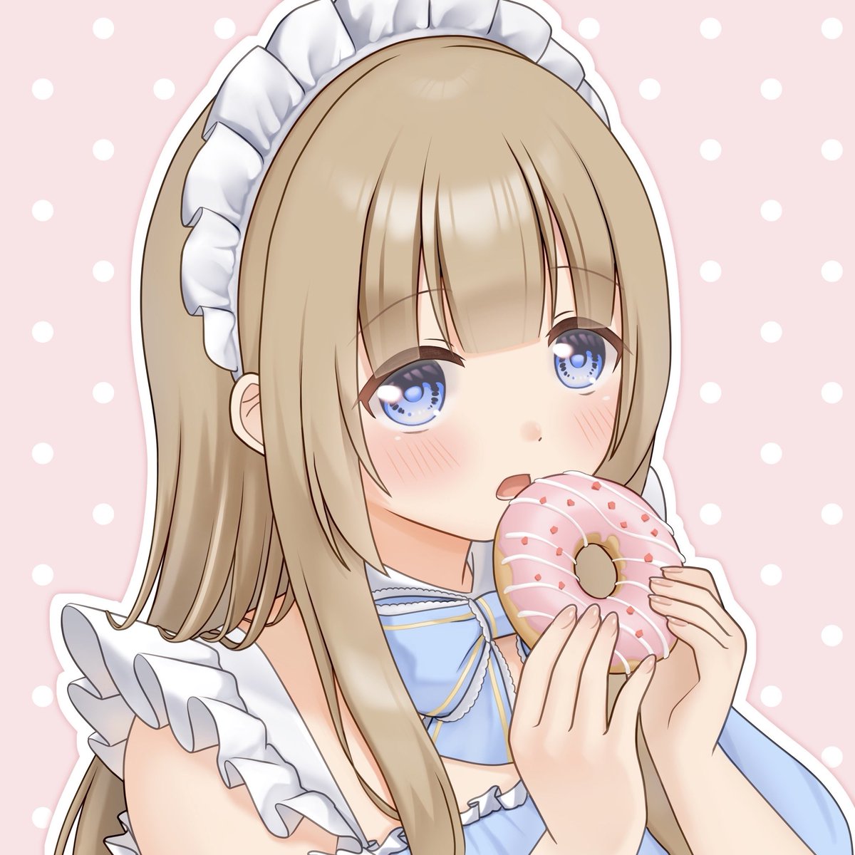 バレンタイン用のイラスト全く追いつかなかった(^_^) ドーナツ食べてる過去絵でなんとかなってください
 #バレンタイン2026