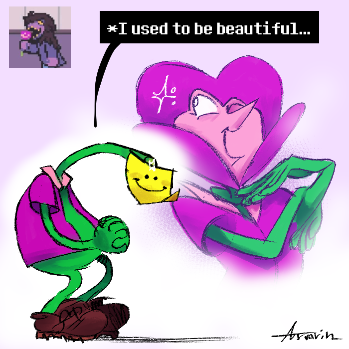 That flower Susie ate in #DELTARUNE Chapter 4..., Stemley.,,,