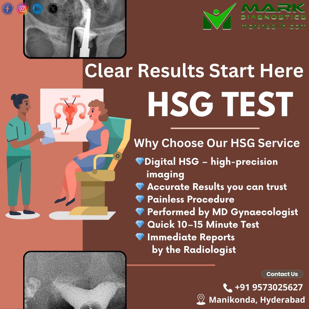 MarkDiagnostics's tweet image. Clear results start here 🌸
HSG Test with digital precision
💎 Accurate &amp;amp; painless
💎 MD Gynaecologist
💎 10–15 min test
📄 Immediate reports

📍 Manikonda, Hyderabad
📞 +91 9573025627
#HSGTest #DigitalHSG #WomensHealth #FertilityCare #InfertilitySupport #Markdiagnostics