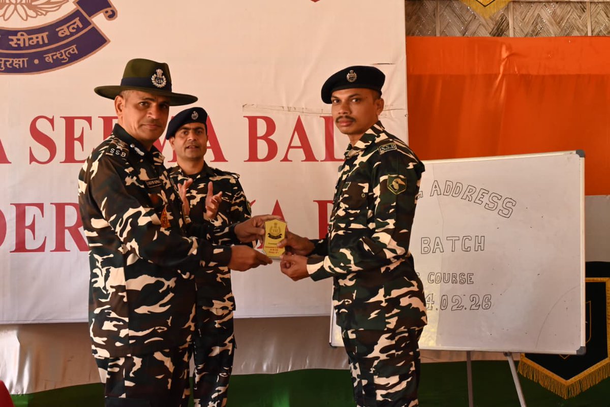 दिनांक 14.02.2026 को 30वीं वाहिनी, सशस्त्र सीमा बल, दिरांग (अरुणाचल प्रदेश) में श्री सचिन कुमार, कमांडेंट महोदय द्वारा 5th Batch Hill Driving Course का समापन समारोह आयोजित किया गया। इस अवसर पर प्रशिक्षण सफलतापूर्वक पूर्ण करने वाले प्रतिभागियों को प्रमाण-पत्र प्रदान किए गए।