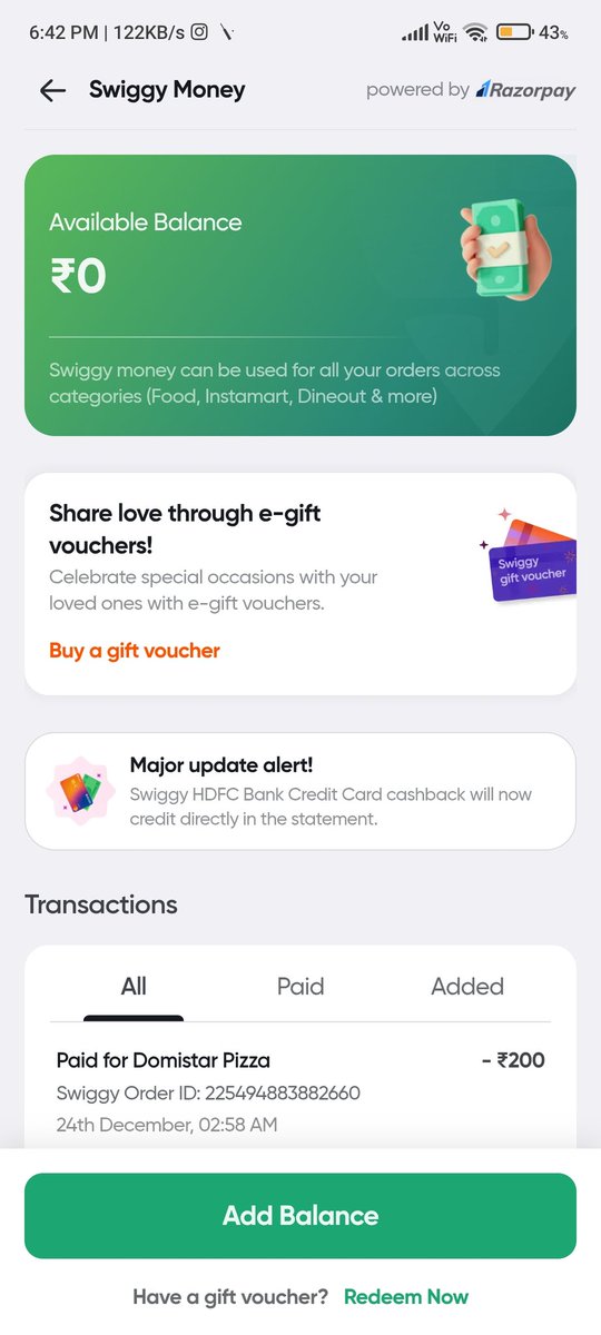 leomeeeeessii's tweet photo. I already have scanned the heart qr and I was promised ₹50 in swiggy money but the money still hasn't reflected in my account. What's up with it? @SwiggyCares https://t.co/Mc5A8aSs6u