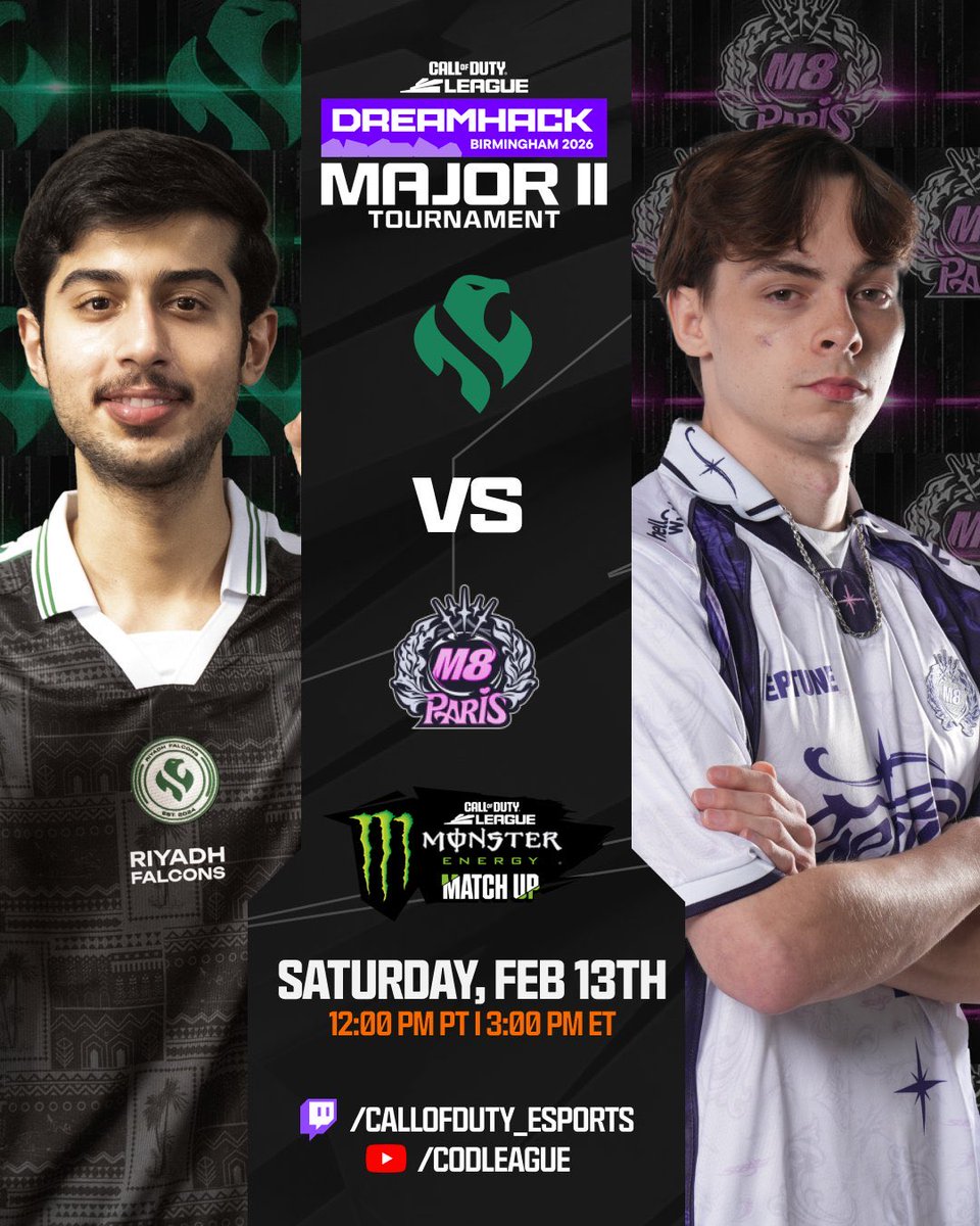 🗓️ Jour 2 | Semaine 1 

Au programme ce soir :
• 21h00 <a href="/Riyadh_Falcons/">Riyadh Falcons</a> vs. <a href="/ParisM8/">Paris Gentle Mates</a> 
• 22h30 <a href="/OpTicTexas/">OpTic Texas</a> vs. <a href="/G2CDL/">G2 Minnesota</a> 
• 00h00 <a href="/TorontoKOI/">Toronto KOI</a> vs. <a href="/FaZe_Vegas/">FaZe Vegas</a> 
• 01h30 <a href="/SurgeVancouver/">Vancouver Surge</a> vs. <a href="/LAThieves/">LA Thieves</a> 

Qualifications Major II | #CDL2026