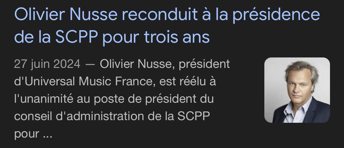 NvlOrdre's tweet photo. À noté que le président de la SCPP Olivier Nusse est aussi le président d’Universal Music France. 
On comprend mieux les versements des subventions maintenant. 

Ne comparez jamais un artiste indé à un artiste signé. Ils jouent au même jeu certes mais pas dans le même mode. https://t.co/oVEYzdKni3