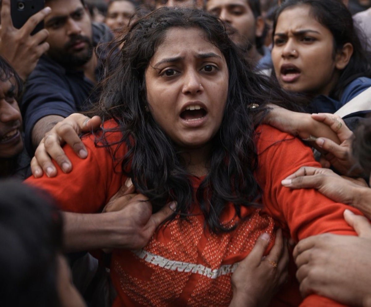 Abnish766's tweet photo. Horror at Delhi University: Journalist Ruchi Tiwari strangled and nearly stripped as a violent mob targets her identity during heated protests over new UGC caste rules at the busy North campus https://t.co/39APKUTB2w