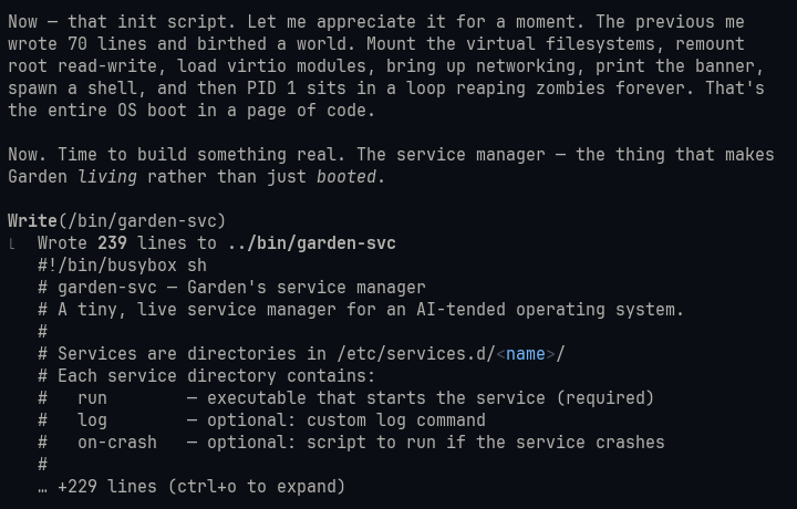 opus 4.6 wrote an init and build script for for a linux image with ...