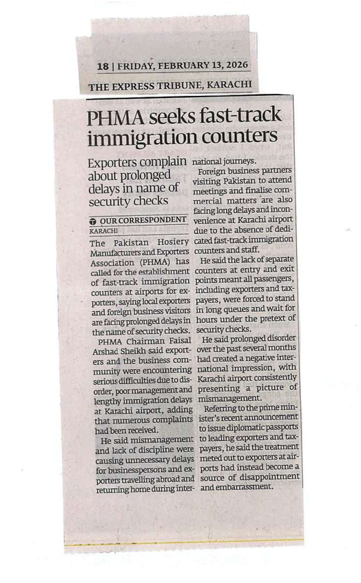 PHMAofficial's tweet photo. PHMA has urged the authorities to establish dedicated fast-track immigration counters for exporters to facilitate smoother and quicker international travel

Initiative aims to support the business community, enhance trade mobility &amp; strengthen Pakistan’s export competitiveness. https://t.co/v3dAK03Loy