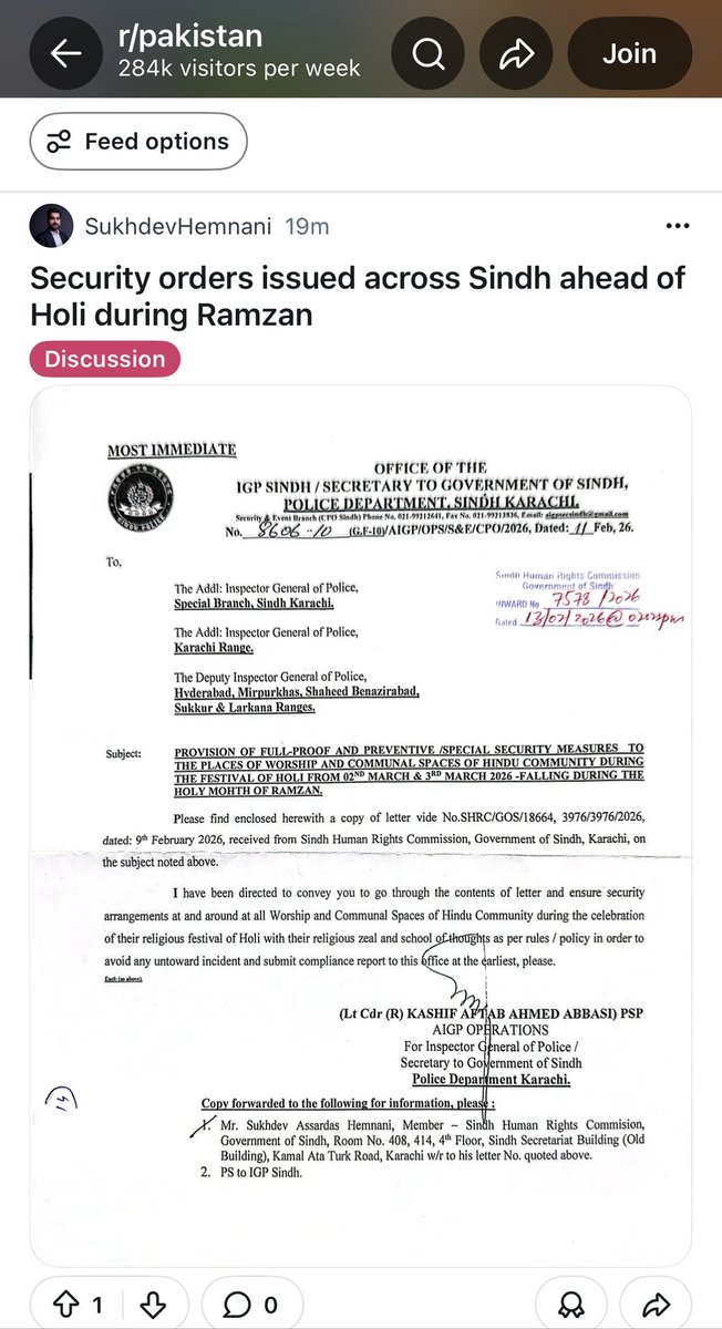AmrataJoshi's tweet photo. Security orders have been issued across Sindh ahead of Holi. It’s a clear threatening scenario for Hindus in Sindh.
None can remain safe in Pakistan.
It’s a threat to people, threat to communities, threat to cultures.
#BashPakArmy #PakistanIsATerrorState https://t.co/3aRHp2hv7f