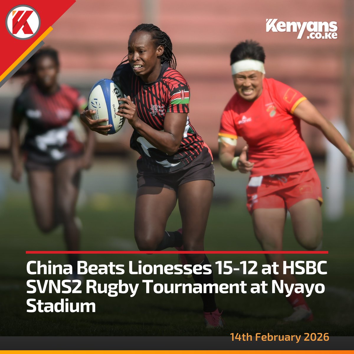 China Beats Lionesses 15-12 at HSBC SVNS2 Rugby Tournament at Nyayo Stadium