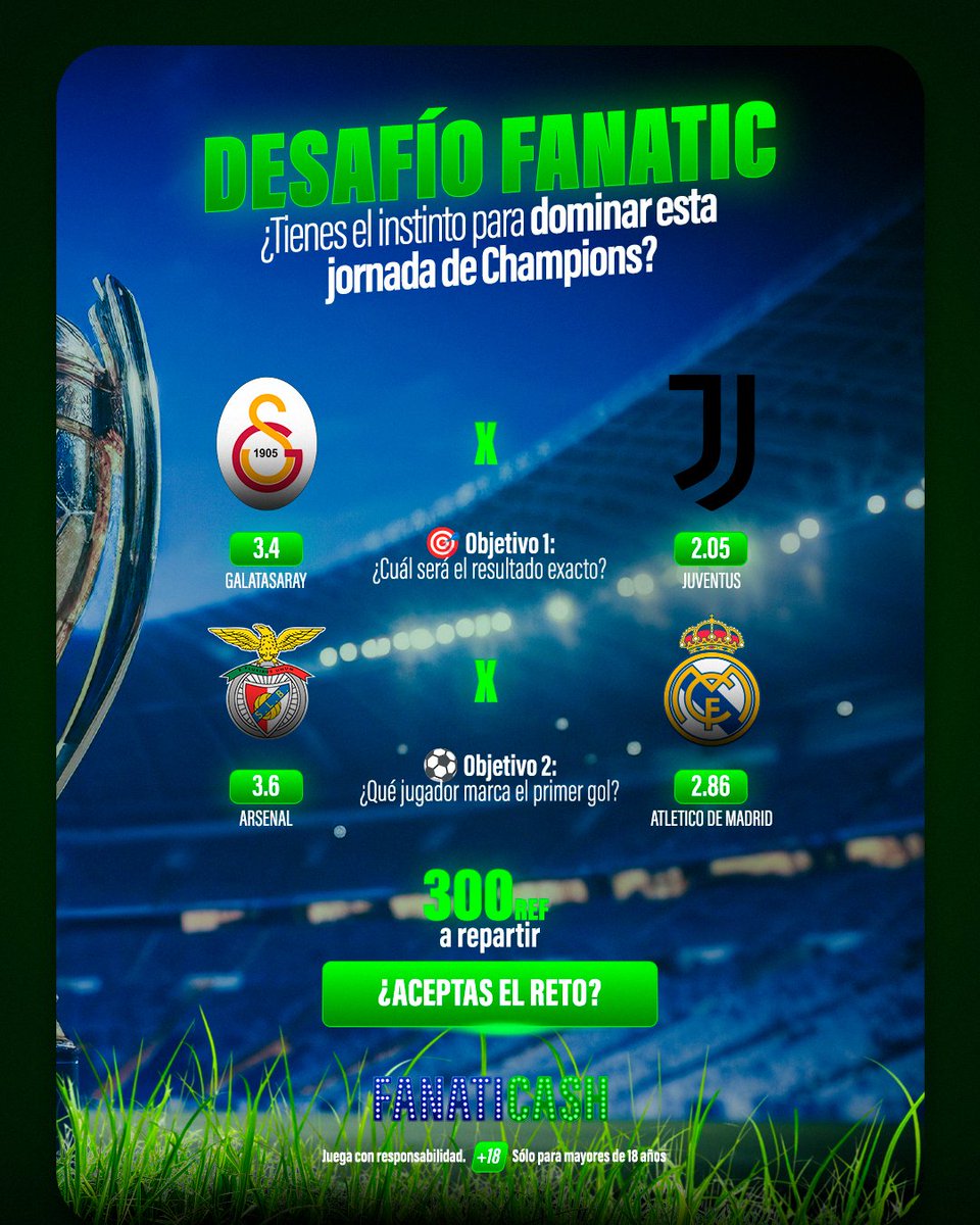 fanaticash_'s tweet photo. EL DESAFÍO FANATIC.

LA MISIÓN:

Acierta el Resultado Exacto + Primer Goleador en los comentarios. 👇

📋 REGLAS:
1️⃣ Estar registrado.
2️⃣ Recarga mínima de 5 Ref.
3️⃣ Dar LIKE a las últimas 3 publicaciones.
4️⃣ Compartirlo en historias.
5️⃣ Comentar nombre de usuario y resultado. https://t.co/QXy6oFVUM6