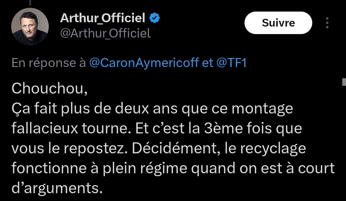 "montage fallacieux" mdr c'est bien sa grosse tête pourtant