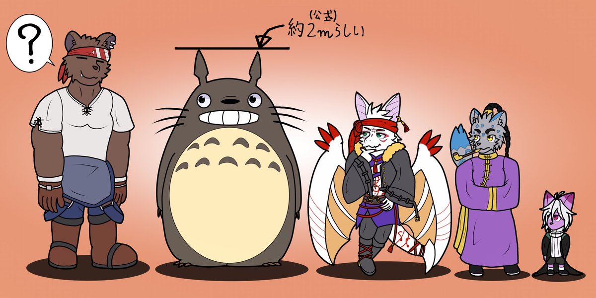 トトロって公式によると約2mらしく 意外と大きくないね