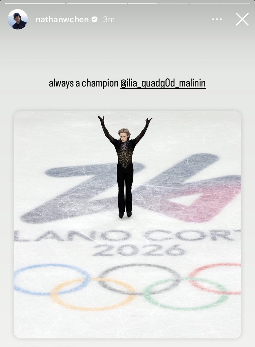 Nathan sending a message of support to Ilia.