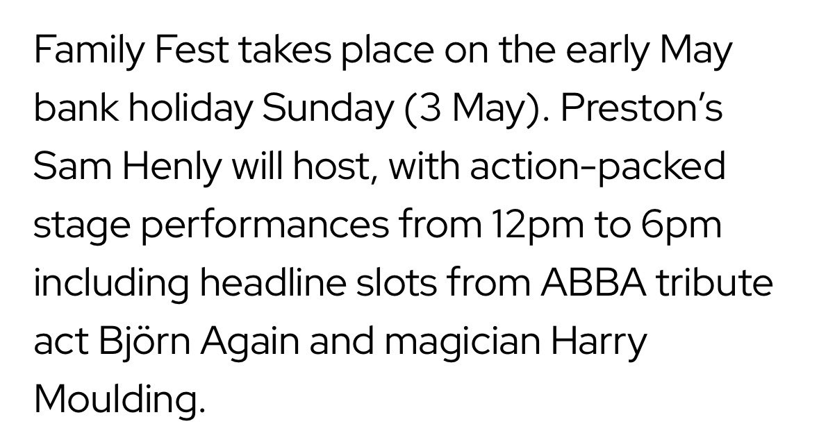 SamHenly_'s tweet photo. Buzzing to announce that I will be hosting Preston Weekender on Sunday 3rd May!! 🎉 

Buy a ticket and come along for a day filled with fun and brilliant acts, including last year’s BGT winner AND a live SpudBros DJ set!! 🥔 

Find out more here!! 🪩 https://t.co/Rc5TU9QsgK
