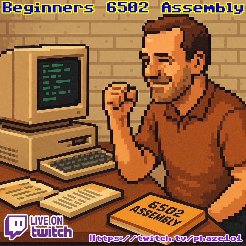 Phaze101Games's tweet image. ITA - C64 Assembly Programming 
Starting at 2pm UK &amp;amp; 3pm CET Time
On Twitch twitch.tv/phaze1o1
#amiga #gamedevelopment #commodore #amigareposts #commodoreamiga #gamedev #gamedesign #retrocommunity #coding #programming #gaming #retrogames #retro #Reposts #atari #commodore64